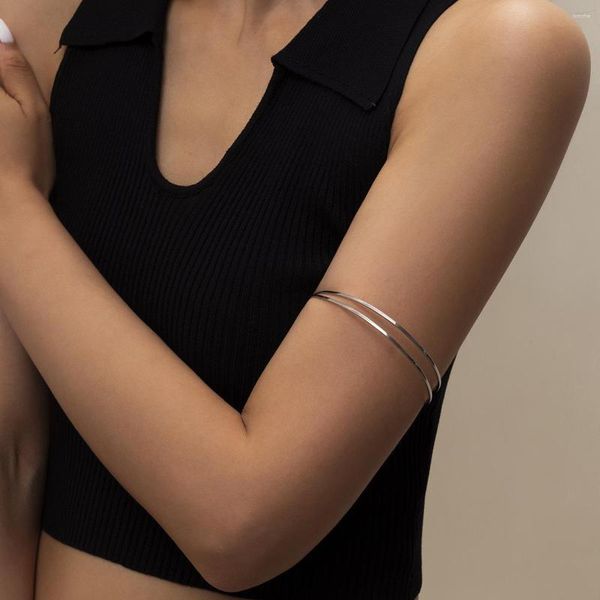 Brazalete Simple brazaletes de moda pulseras de brazo estilo Punk brazalete en forma de C para mujer joyería brazalete regalo
