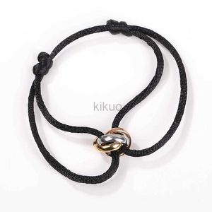 Bracelet unisexe de mode bracelet simple 3 boucle en métal Boucle de boucle en métal Bracelet de corde pour hommes réglables pour femmes cadeaux de bijoux 24411