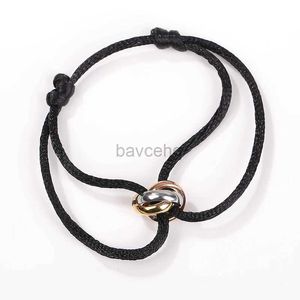 Brazalete de moda simple unisex 3 pulsador de cuerda ajustable de cadena de cuerda ajustable para hombres de hebilla de metal para mujeres regalos de joyería 240411