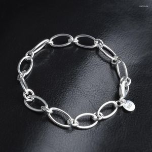 Bangle !! Eenvoudige ovaal holle ontwerp Women Fashion armband 925 Sterling zilver met hoogwaardige sieraden voor dames