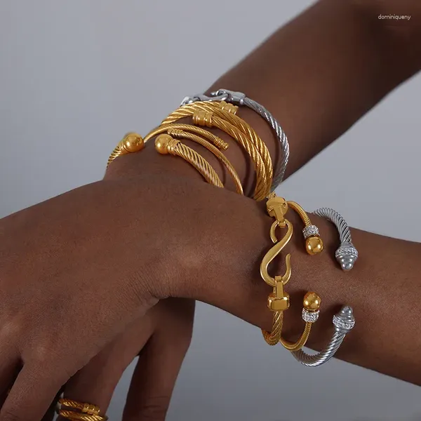 Bracelet Simple Bracelet En Acier Inoxydable Personnalité Dames Couple Pour Femmes Bijoux Cadeau