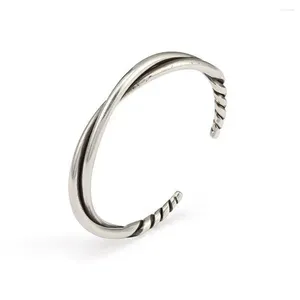 Bangle Eenvoudige Unieke Twist Gevlochten Trendy Open Armband Verjaardagscadeau Legering Heren Mode-sieraden Retro Handriem