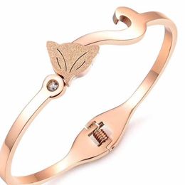 Bangle Single Sand Rose Gold Bracelet Titanium Steel Colorfast for Women