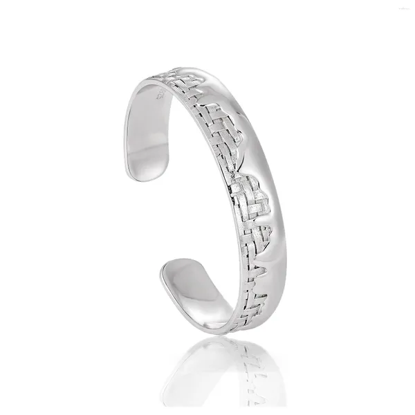 Brazalete Pequeño Europeo Y N Viento Personalidad Irregular Líquido Sensación De Metal Cinturón Trenzado Diseño S925 Plata Pura Mujer