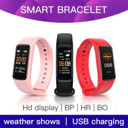 Bangle Smart Smart Sports Fitness impermeable Monitor Temperatura de frecuencia cardíaca Pressación arterial de la presión sanguínea Pulseras inteligentes para iOS Android