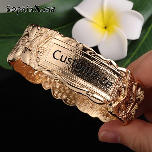 Bangle Sophiaxuan Fashion Hawaiian Jewelry Custom Name Letter Bracelets plaqué à la main Bracelets pour femmes Gift Friendship Gift