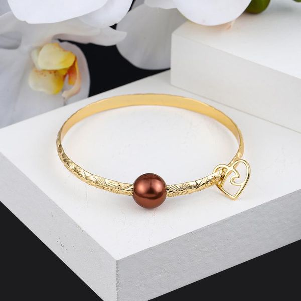 Bracelet SophiaXuan mode hawaïenne femme marron perle coeur breloque été or bijoux en gros Bracelets pour femme 2023 cadeau