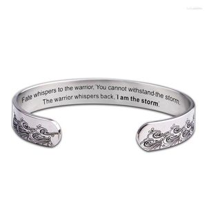 Bangle spirituele inspirerende armband I AM THE STORM Een sterk hart voor jezelf hebben 10 MM roestvrijstalen manchet YLQ10123