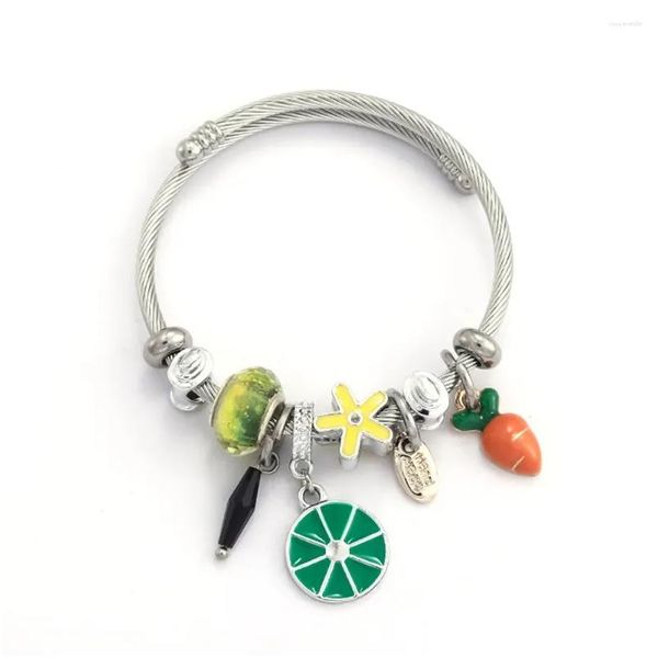 Bracelet en acier titane de printemps et d'été Bangle Bracelet en acier personnalisé DIY Amazon Pendant Drop Livrot DHNAF