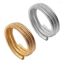 Bangle stapelbare multi -layer armarmband Stijlvolle metalen elastische sieraden waterdichte armbanden voor modeliefhebbers