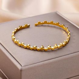 Bracelet Bracelets En Acier Inoxydable Bracelet Pour Femmes Plaqué Or Bracelets De Manchette Réglables 2023 Tendance Bande De Mariage Jewerly Pulseras Mujer