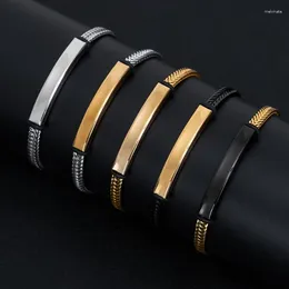 Bracelet en acier inoxydable Bracelet vierge pour enregistrer des bracelets en métal vierges pour graver Acero inoxydable Pulsera poli en gros 10 pièces