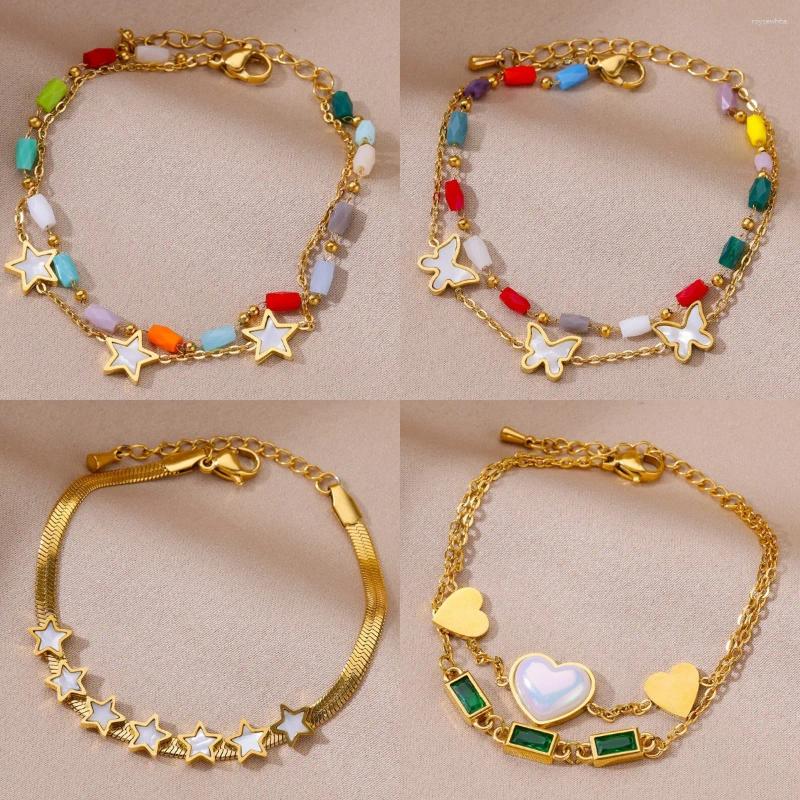 Bangle roestvrijstalen armband vlinderster liefde voor vrouwen waterdicht sieraden accessoires meisje cadeau