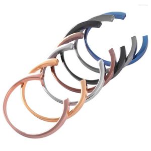 Bangle roestvrijstalen crematie armband glad glanzende zwart vergoeding memorial sieraden geschenk kromgetrokken