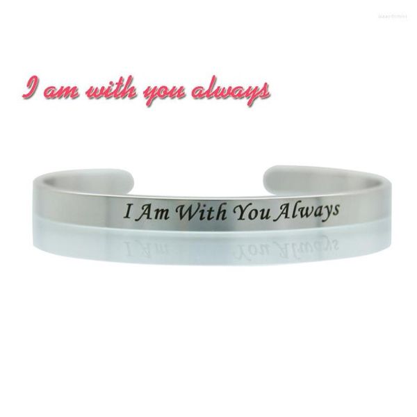 Bracelet Acier Inoxydable Personnalisé Gravé Message Inspirant Bracelet Lettre Positive