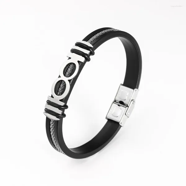 Bracelet numérique en acier inoxydable 100 en Silicone, charmant, accessoires de bijoux à la mode pour hommes, cadeau de fête de la saint-valentin