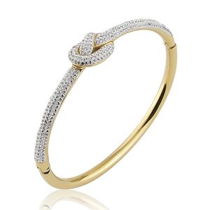Bracelet en acier inoxydable bijoux bracelets en cristal coulée bracelet à noeud concentrique pour les femmes qui aiment les cadeaux en gros 220831
