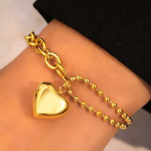 Bracelet en acier inoxydable Nouveau pêche populaire pendante chaîne pendante mode femme porte bijoux valentines jour exquis cadeau Q240522
