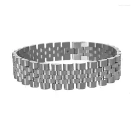 Bracelet solide en acier inoxydable bracelet Forme géométrique universelle de chaîne de groupe à cinq groupes