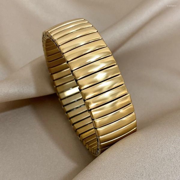 Bracelet élastique élastique en acier inoxydable bracelet Bande de montre carrée vintage pour femmes