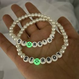 Bangle Stargirl Star Boy Letters armbanden voor vriendschap 2023 mode verstelbare witte Pearl Girl Boy's armbanden groothandel sieraden