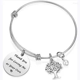 Bracelet jonc pour belle-mère – Cadeau de fête des mères pour fille et fils, merci de m'aimer comme votre propre belle-mère