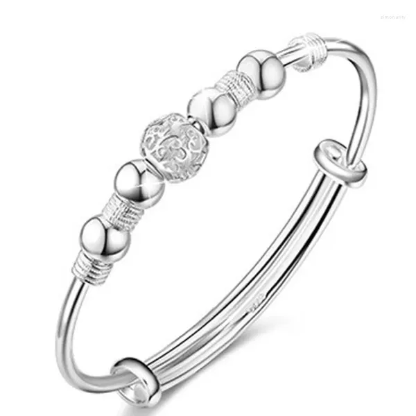 Bracelet en argent sterling de luxe bracelet de perles mignon femmes mode fête de mariage bijoux taille réglable