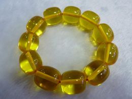 Bangle Stone Bron Twee generatie Baltische Amber bijenwas hand snaar Haijinpo drum kraal armband gele oude kipolie
