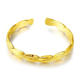 Style de bracelet pour femmes, ne se décolore pas, style vietnamien, vague d'or alluviale, torsadé, ouvert, modèles de bijoux