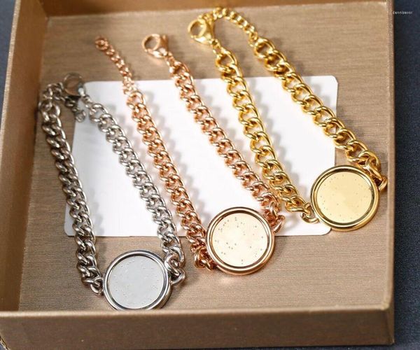 Brazalete estilo pulseras de acero inoxidable cadena de tendencia de moda símbolo infinito pulsera redonda para mujeres regalos de joyería