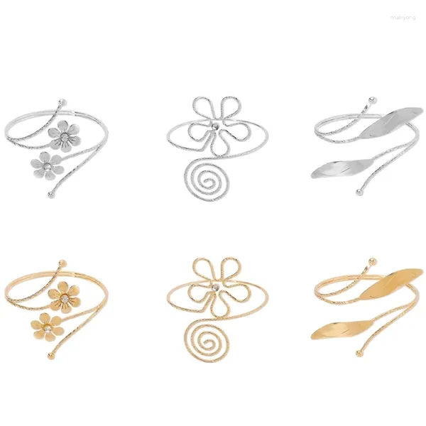 Bracelet élégant fleur / feuille de mode Bands de métal Bracelets ouverts Ornement des femmes accessoires