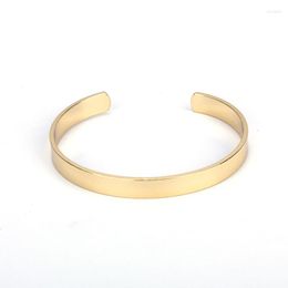 Bracelet élégant Design minimaliste solide bande épaisse couleur or pur métal Bracelet réglable pour unisexe femmes montre accessoire
