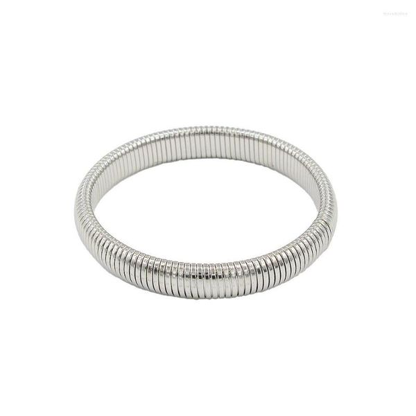 Bracelet élégant polyvalent extensible en acier inoxydable plaqué or 18 carats pour hommes et femmes, bijoux de rue