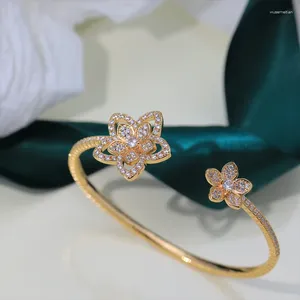 Bangle Zomer Mode-sieraden Dames Zoete Kersenbloesem Bloemen Glanzende Prachtige Armband Verjaardagscadeau Accessoires