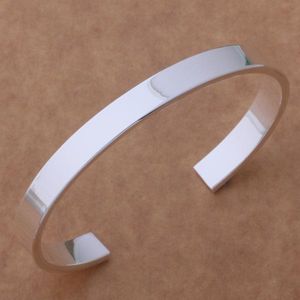 Bracelet SZ-AB058 couleur argent cadeau femmes dame belle haute qualité bijoux de mode Bracelet lisse/aghaixoa BsmakjtaBangle