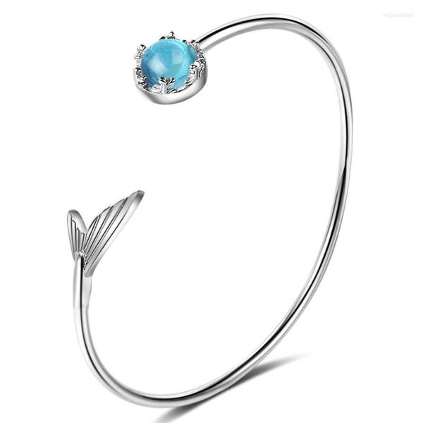 Bracelet queue de poisson sirène larme bleu cristal fée Bling réglable pour les femmes bijoux délicats cadeaux filles