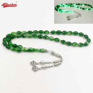 Bracelet Tasbih vert résine lumineuse 33 perles de prière misbaha Eid cadeau bracelet islamique bijoux turcs accessoires de mode arabe à portée de main