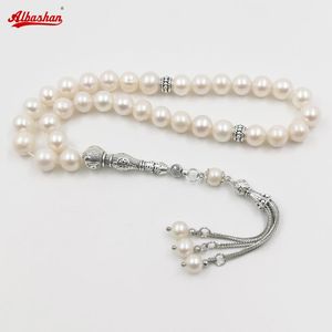 Brazalete Tasbih Perla Natural Estilo de venta caliente Perla de agua dulce misbaha rosario pulsera de perlas Mujeres Amor regalo Joyería islámica Regalo Eid