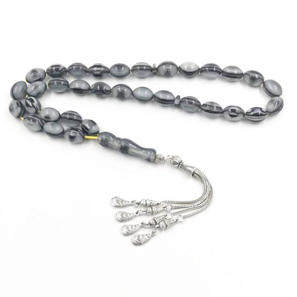 Brazalete tasbih rosario resina gris 33 cuentas eid regalo adha pulsera musulmana rosario accesorios de joyería islámica misbaha taller moda árabe moda