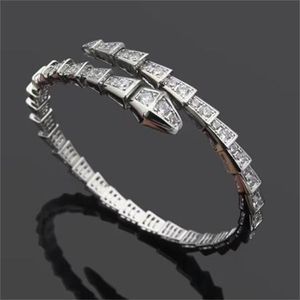 Bangle tennis designer sieraden damesarmband diamant mooie slang zilveren rosé gouden sieraden koperen plaat feest bruiloft charme vriendin slangenarmband