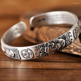 Bracelet Thai Silver Wealth Transfer Pixiu Copper Coin Bracelet pour hommes avec personnalité masculine et féminine dominante coeur classique