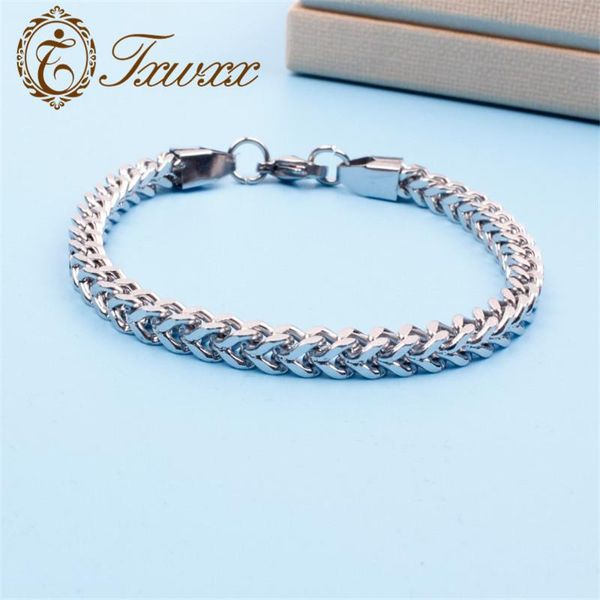 Bracelet épais bracelet charmant homme bouton de manchette métal couleur argent cubain Figaro chaîne bracelet bracelets pour homme Punk