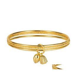 Bangle Three Lives Worlds Sier Bracelet Ladies Sieraden Verjaardagscadeau voor vriendin Lotus Flower Bud Drop Delivery Armbanden DHC1N