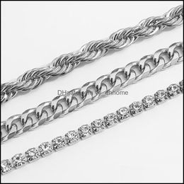 Bangle drie stukken Zet handketen armband geometrisch strass aluminium ijzer vergulde dames susbi smasj 688 t2 druppel d yydhhome dhl1g