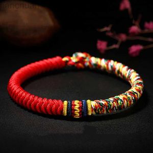 Bangle Tibetaans Boeddhisme Lucky Armbanden Voor Vrouwen Mannen Handgemaakte Unisex Gevlochten Rode Draad Touw King Kong Knoop Armbanden Sieraden Geschenken ldd240312