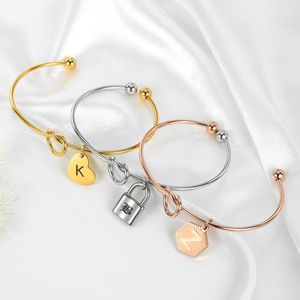 Bangle bind de knooparmband voor bruidsmeisje geschenk initiële charme gegraveerde gepersonaliseerde gewoonte