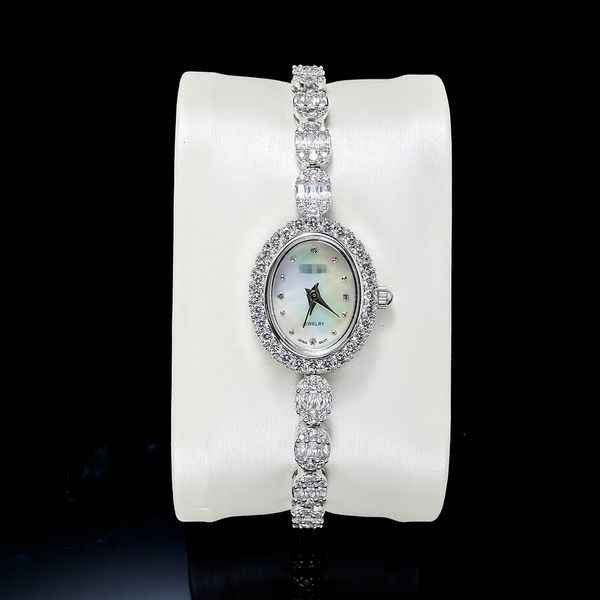 Bracelet TIRIM Ovale Montre pour Femmes AAA Cubique Zircon Cristal Bijoux De Fête De Mariage Japon Mouvement Étanche Fabriqué avec En Gros 230828