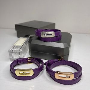 Bracelet Top Qualité Mode De Luxe Dames En Cuir Bracelet Coulissant Gris Violet Bracelet Partie De Mariage Voyage Bracelet Bijoux 230714