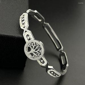 Bracelet arbre de vie Bracelet artificiel Moissanite en acier inoxydable Charme mariage High Jewelry en gros direct SA