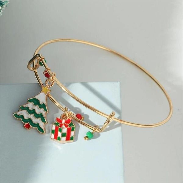 Bracelet à la mode arbre de noël cadeau pendentif Bracelet or rétractable réglable femme accessoires Pulseras Mujer Brazaletes